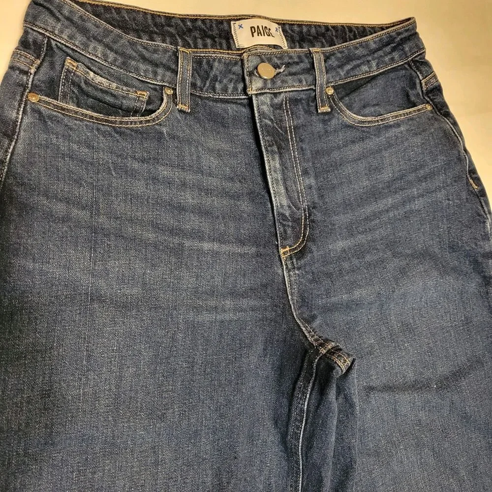 Paige Harper Women's Wide Leg Blue Denim Jeans Low Rise Size 29